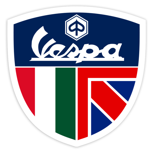Aufkleber: Vespa Italien & Vereinigtes Königreich Emblem