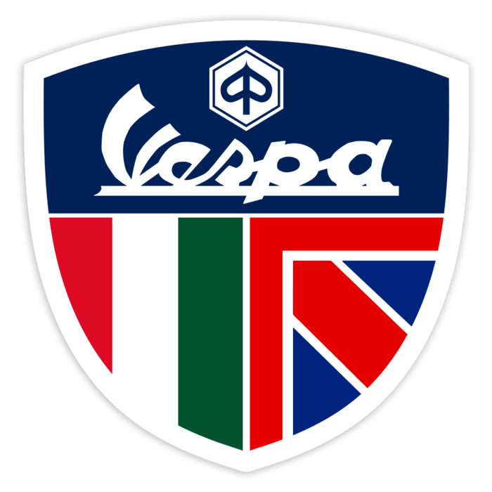 Aufkleber: Vespa Italien & Vereinigtes Königreich Emblem