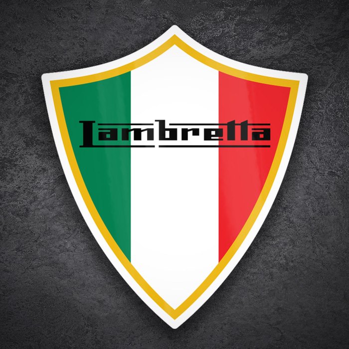 Aufkleber: Lambretta Emblem Italien Flagge