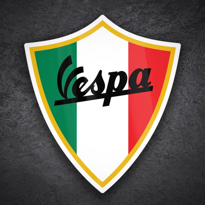 Aufkleber: Vespa Emblem Italien Flagge