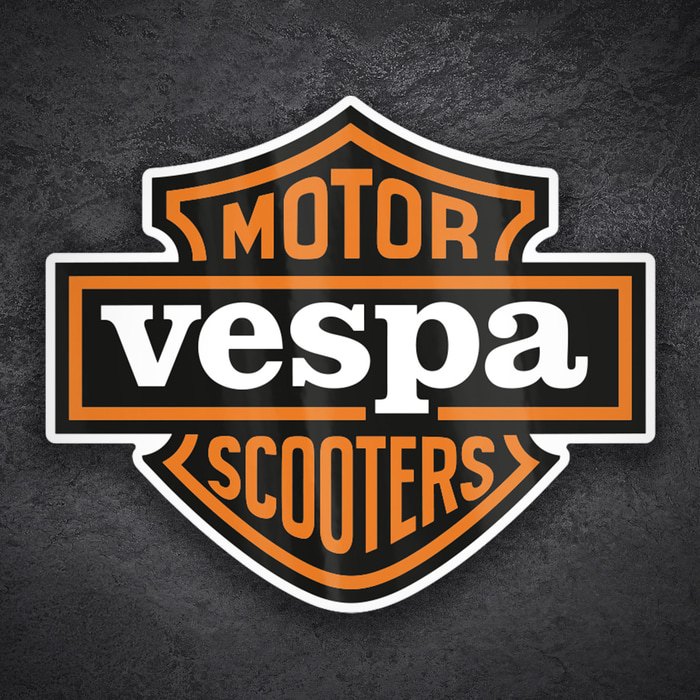 Aufkleber: Vespa-Emblem im Custom-Stil