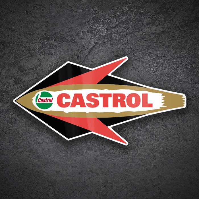 Aufkleber: Castrol Retro Pfeil Links Emblem