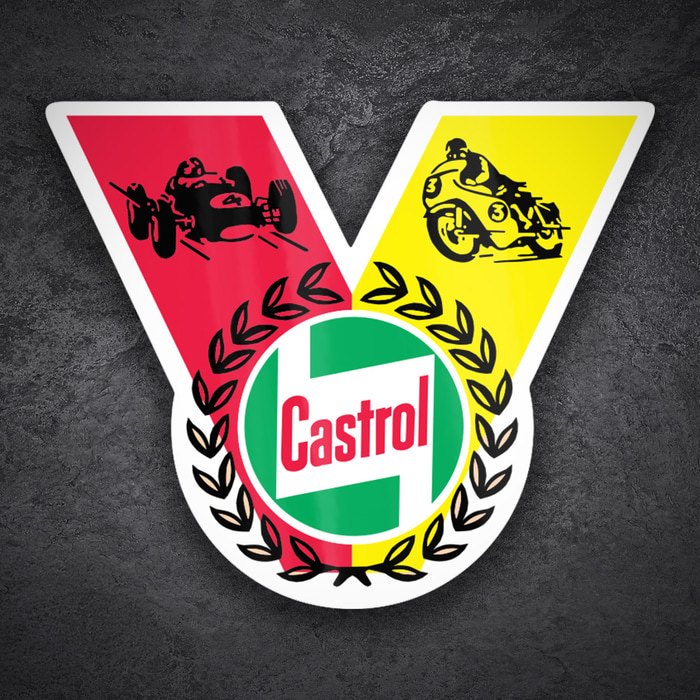 Aufkleber: Castrol Klassisches Rennsport-Sieg-Emblem