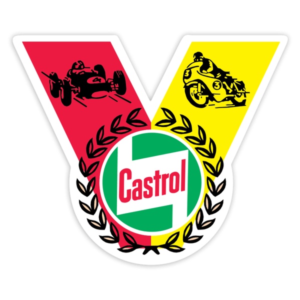 Aufkleber: Castrol Klassisches Rennsport-Sieg-Emblem