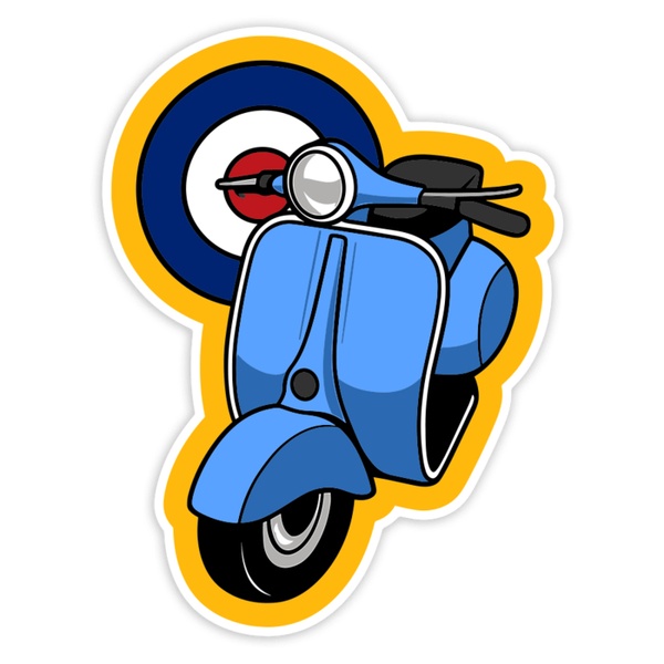 Aufkleber: Blauer Mod-Klassikroller