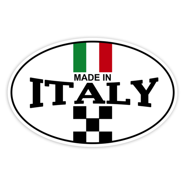 Aufkleber: Made in Italy Flagge Karomuster
