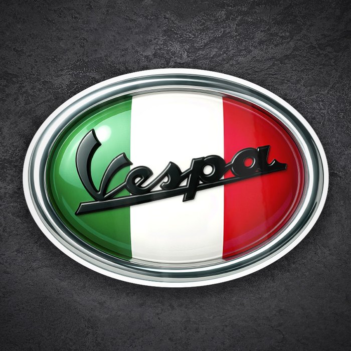Aufkleber: Vespa Flagge Italien oval
