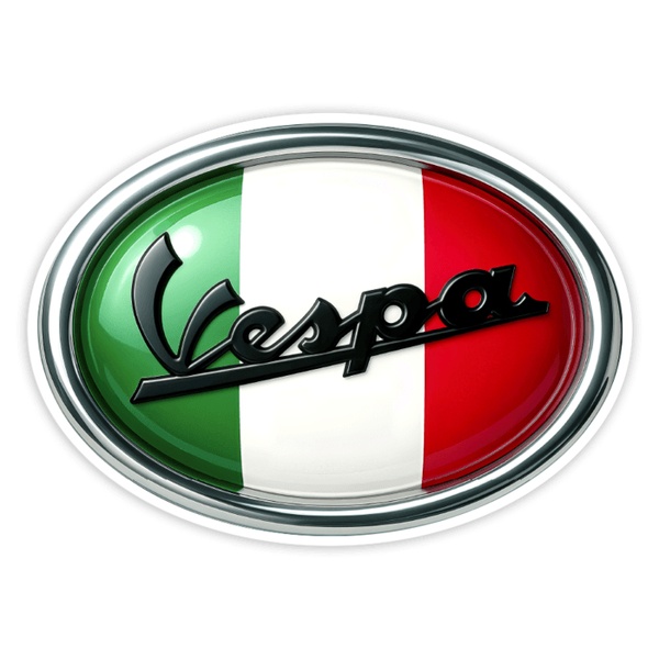Aufkleber: Vespa Flagge Italien oval