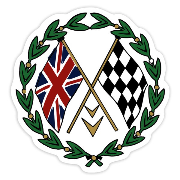 Aufkleber: GB Zielflagge Kranz