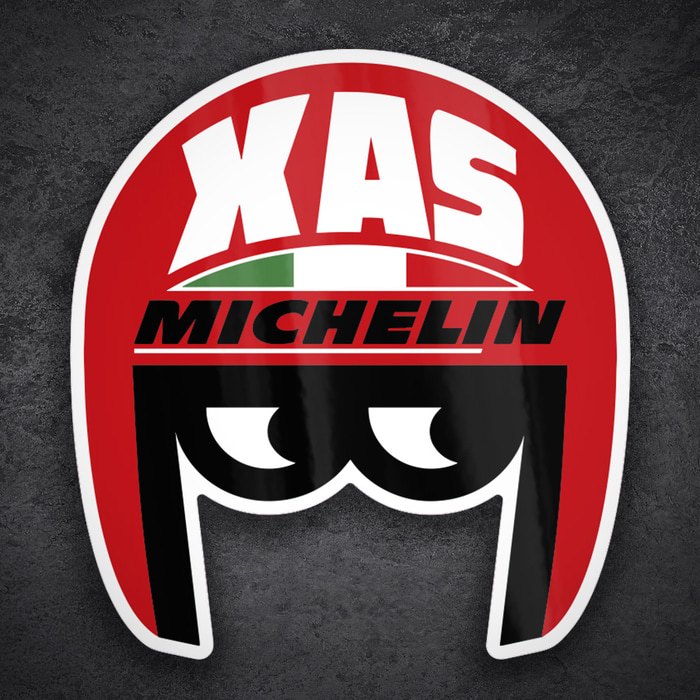 Aufkleber: XAS Michelin Retro Helm