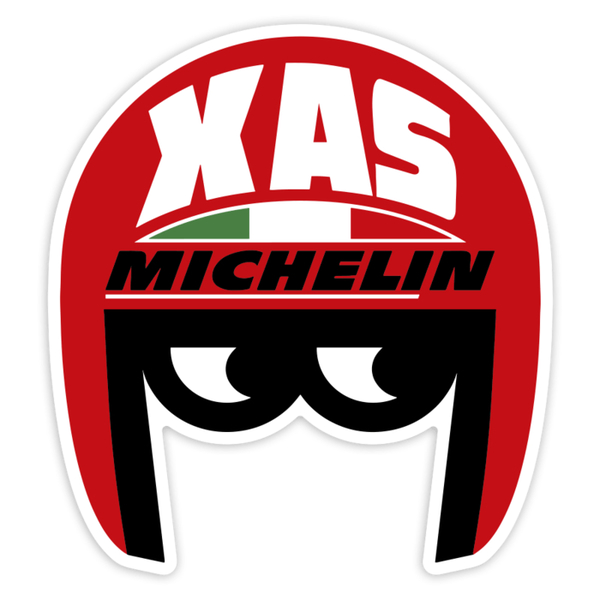 Aufkleber: XAS Michelin Retro Helm
