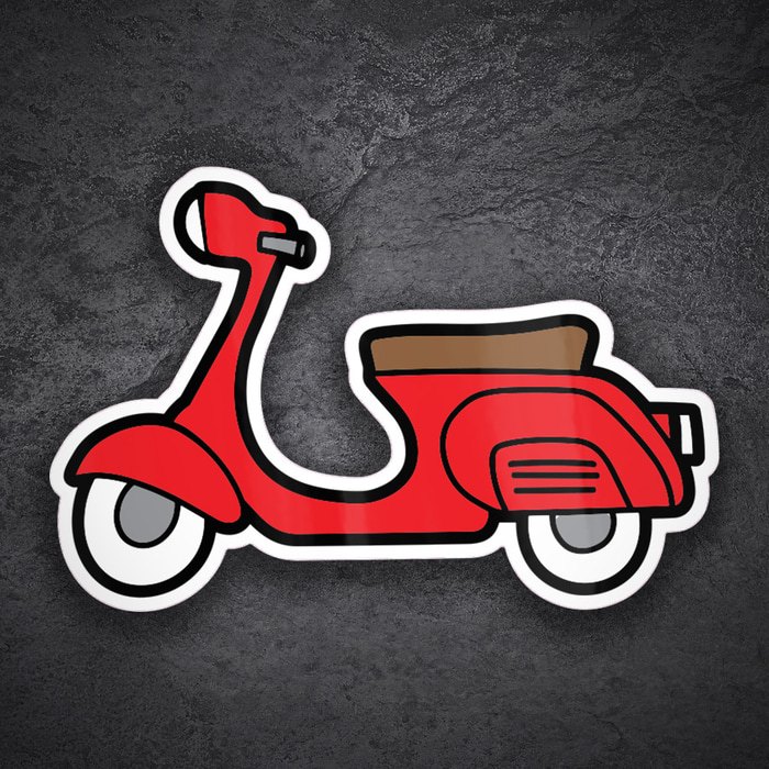 Aufkleber: Einfache Rote Vespa