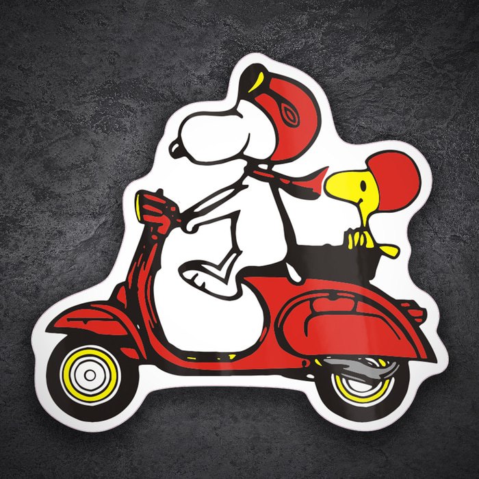 Aufkleber: Snoopy Rote Vespa