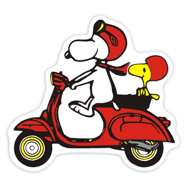 Aufkleber: Snoopy Rote Vespa