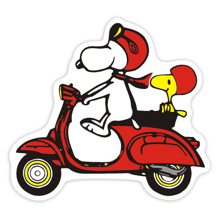 Aufkleber: Snoopy Rote Vespa