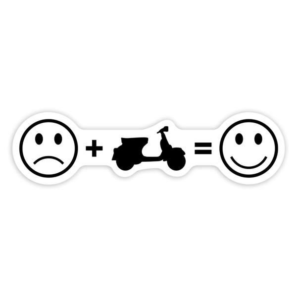 Aufkleber: Vespa Glücksformel Emojis & Roller