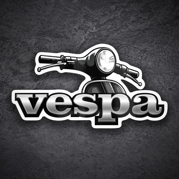 Aufkleber: Vespa Front Silber
