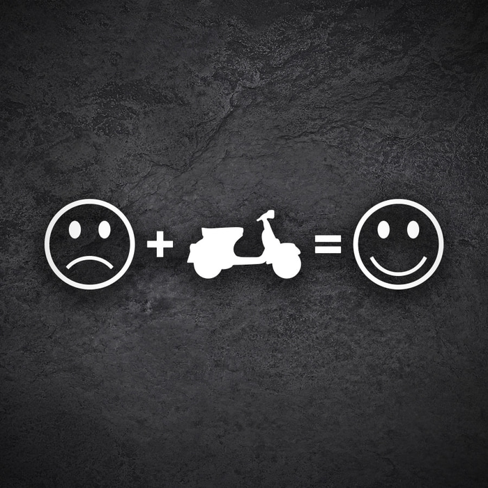 Aufkleber: Vespa Scooter Glück