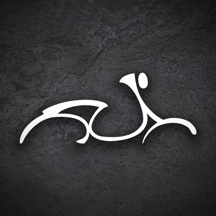 Aufkleber: Künstlerische Roller-Silhouette