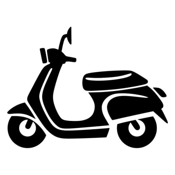 Aufkleber: Klassische Roller-Silhouette