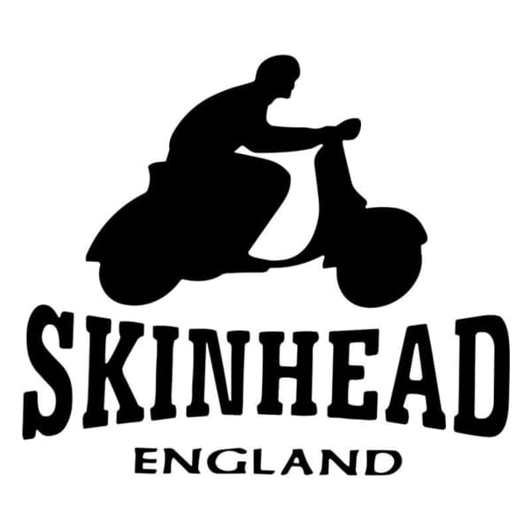 Aufkleber: Skinhead England auf dem Roller