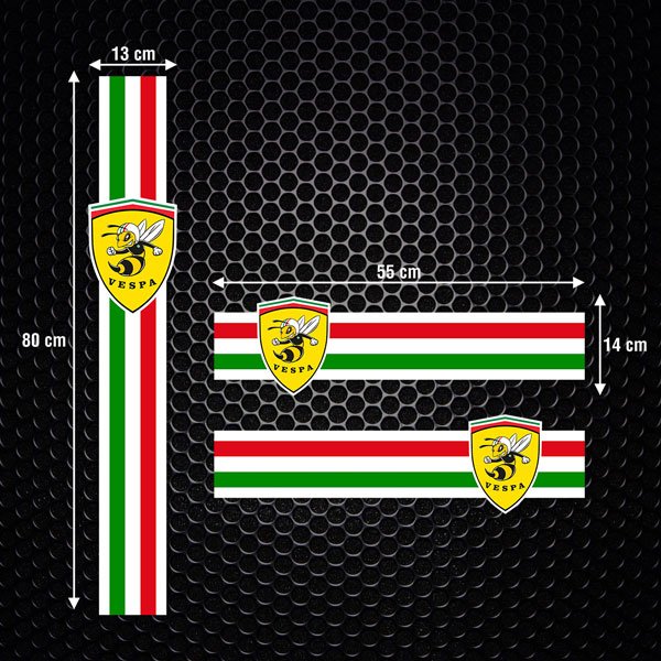 Vespa Italien-Flagge Aufkleber-Set 2/2