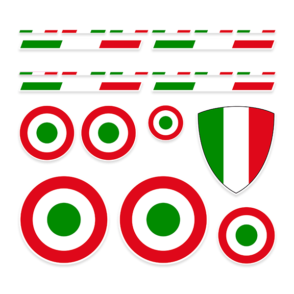 Aufkleber: Vespa Flaggen und Wappen Italien