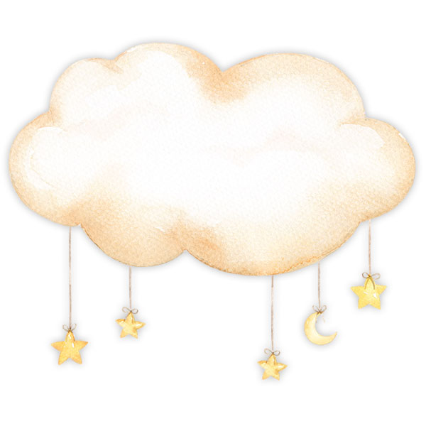 Kinderzimmer Wandtattoo: Wolke mit Sternenhimmel