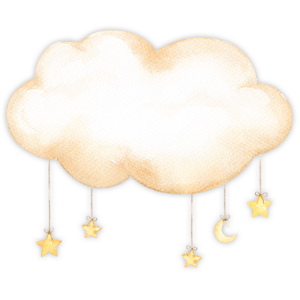 Kinderzimmer Wandtattoo: Wolke mit Sternenhimmel