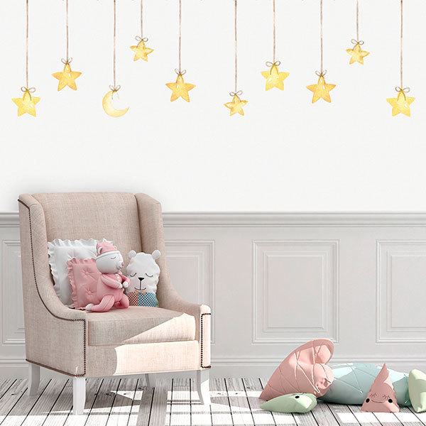 Kinderzimmer Wandtattoo: Hängende Sterne