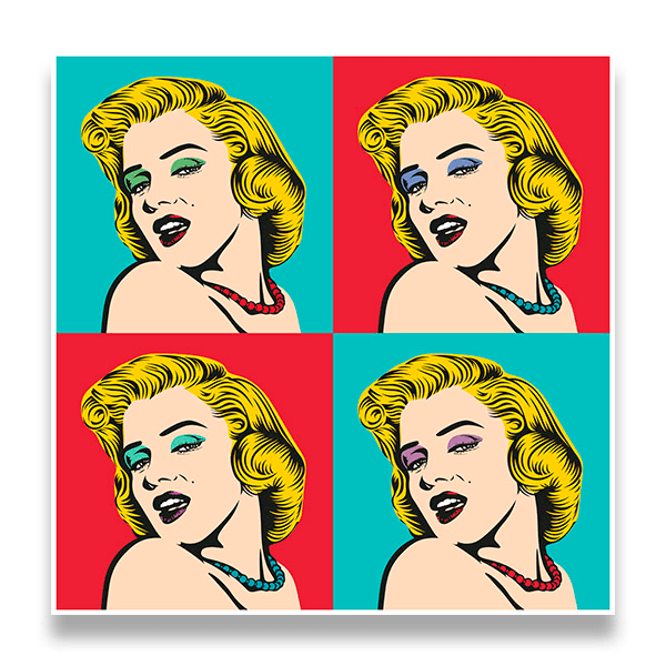 Aufkleber: Porträt Marilyn Warhol