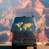 Wohnmobil aufkleber: Silhouette Karte Mundi Niedrig 11