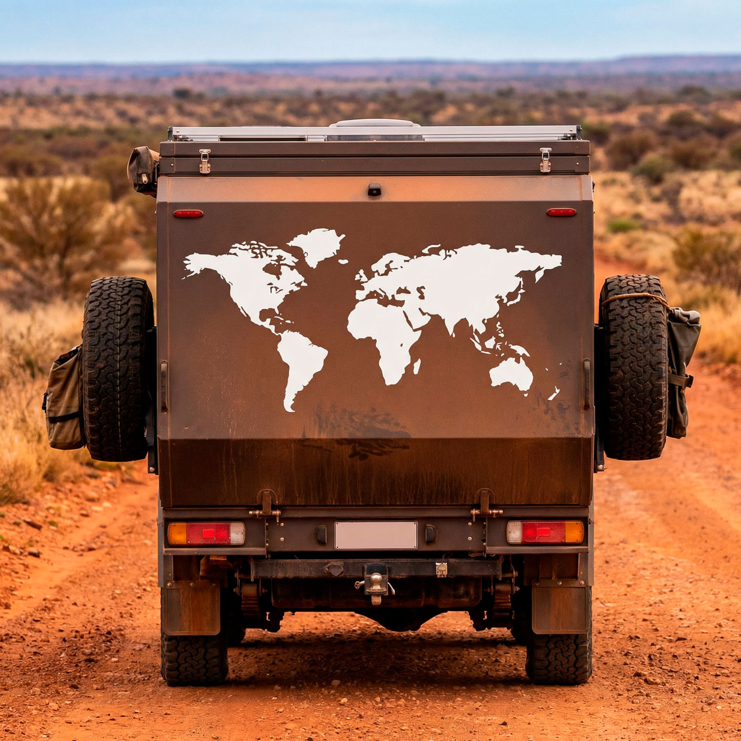 Wohnmobil aufkleber: Silhouette Karte Mundi Niedrig