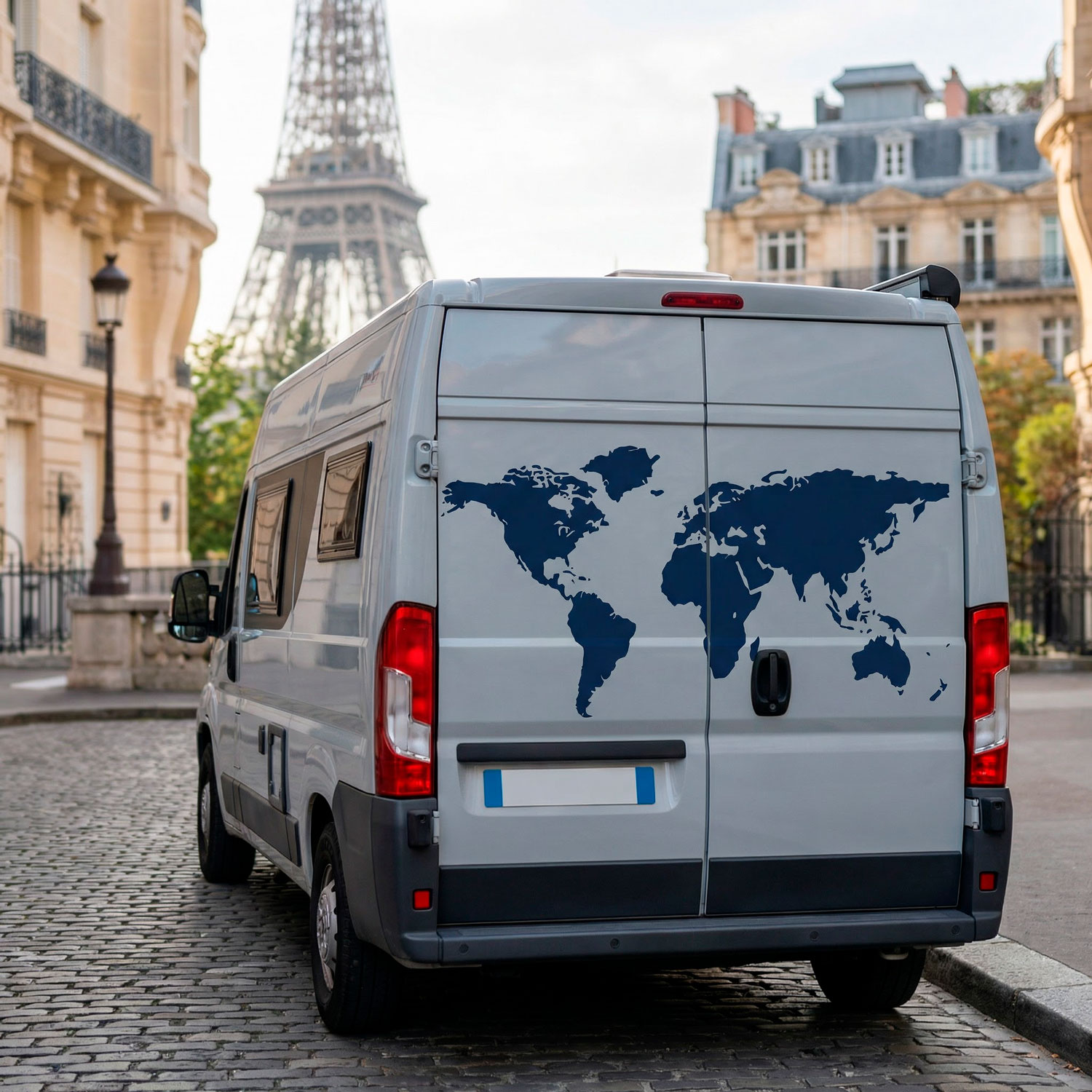 Wohnmobil aufkleber: Silhouette Karte Mundi Niedrig