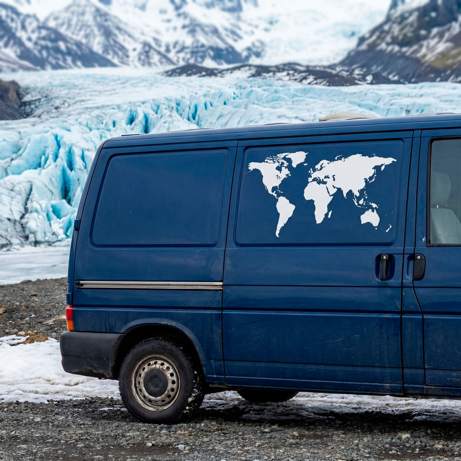 Wohnmobil aufkleber: Silhouette Karte Mundi Niedrig