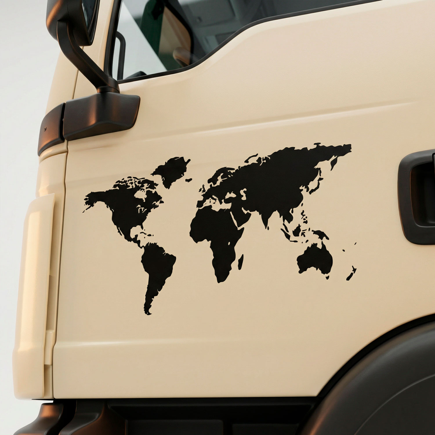 Wohnmobil aufkleber: Silhouette Karte Mundi Niedrig