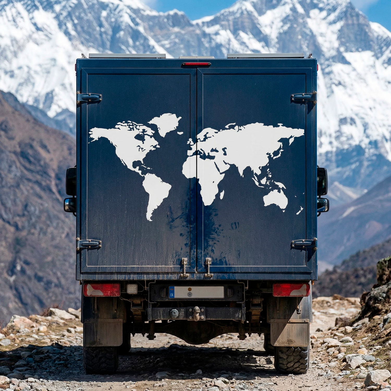 Wohnmobil aufkleber: Silhouette Karte Mundi Niedrig