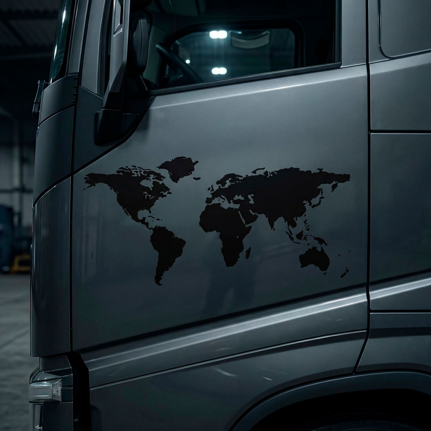 Wohnmobil aufkleber: Silhouette Karte Mundi Niedrig