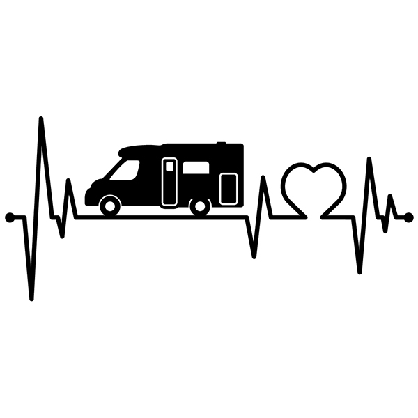 Wohnmobil aufkleber: Motorhome Elektrokardiogramm