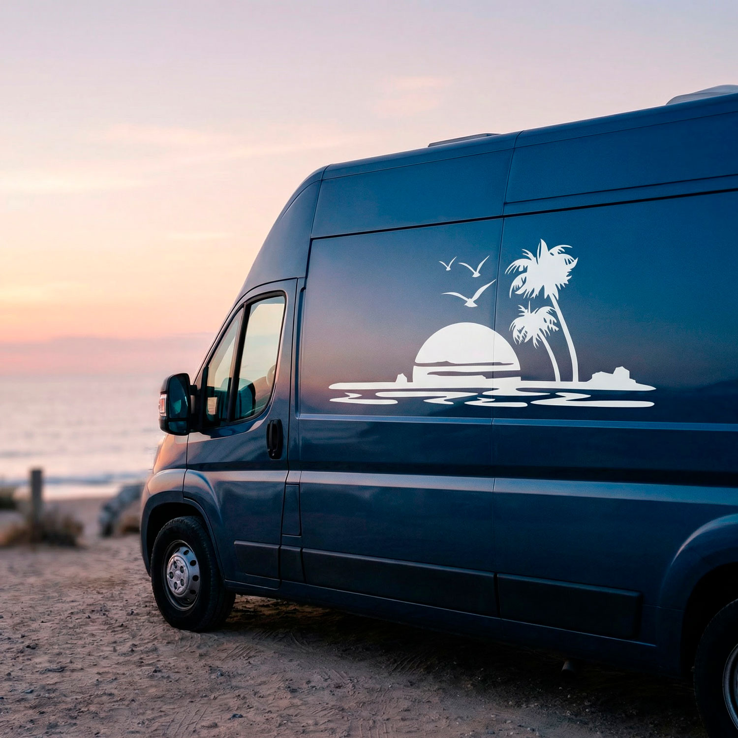 Wohnmobil aufkleber: Paradiesischer Strand