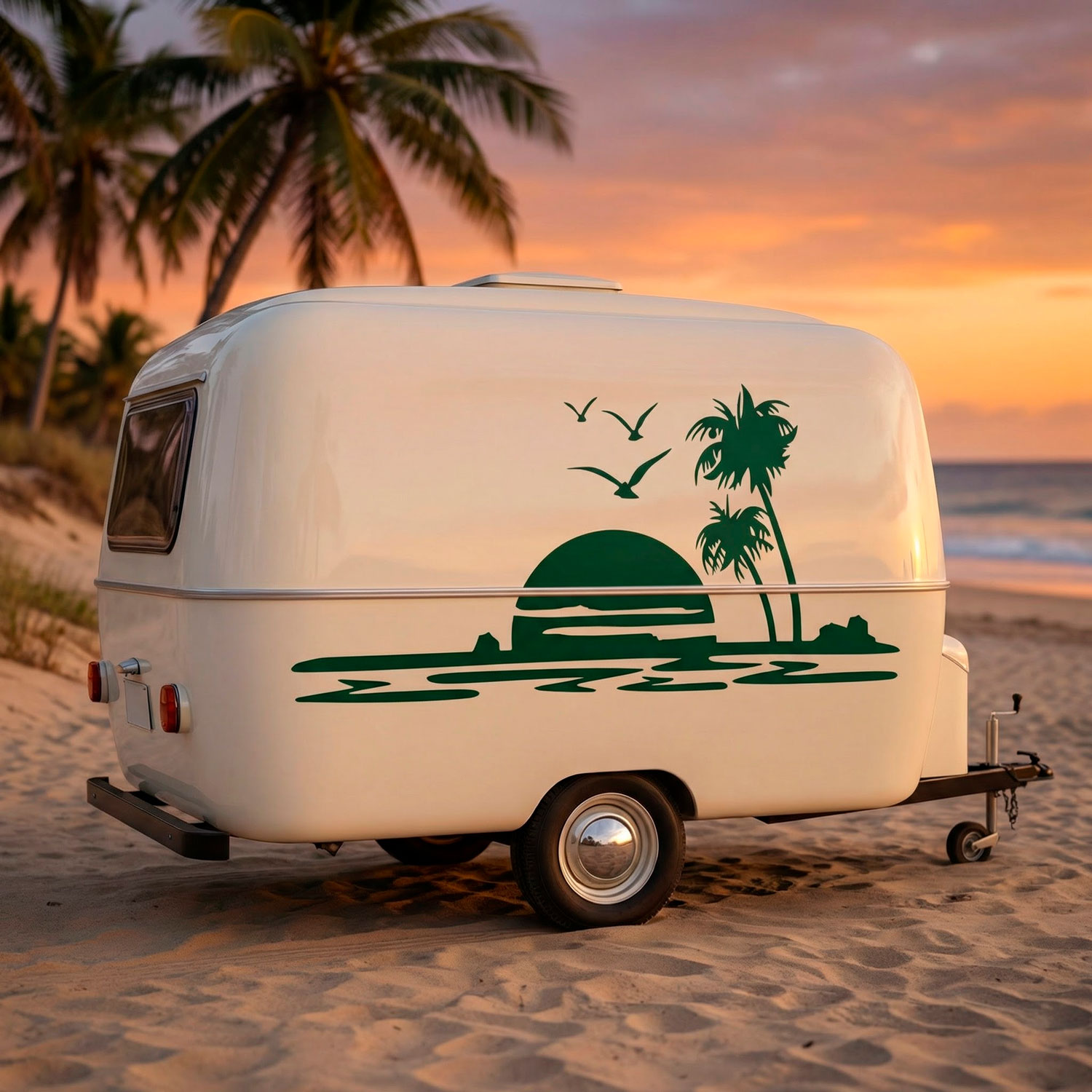 Wohnmobil aufkleber: Paradiesischer Strand