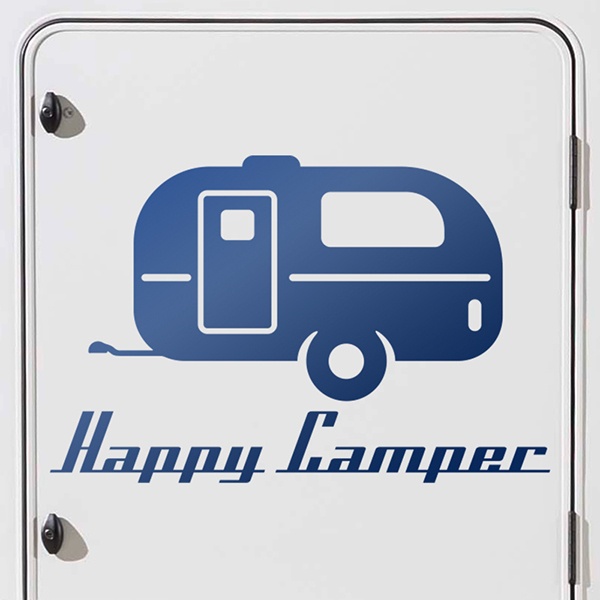 Aufkleber: Happy camper 0