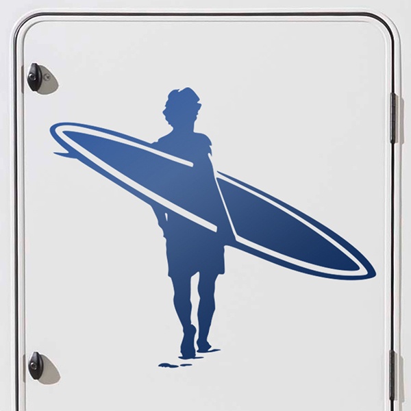 Aufkleber: Surfer am Strand 0