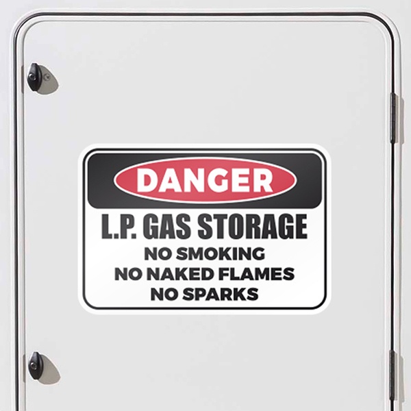 Wohnmobil aufkleber: DANGER - LP GAS Storage