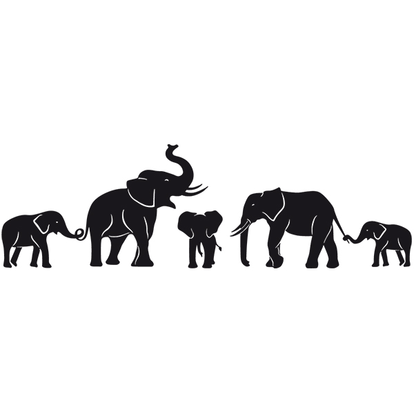Aufkleber: Elefanten in der Familie