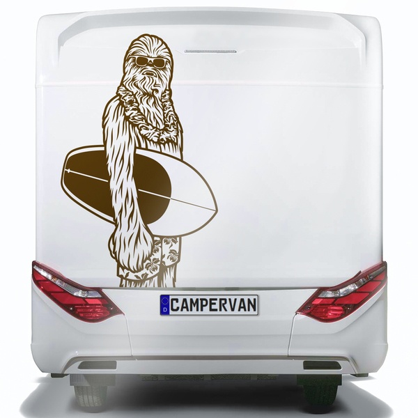 Aufkleber: Chewbacca-Surfer