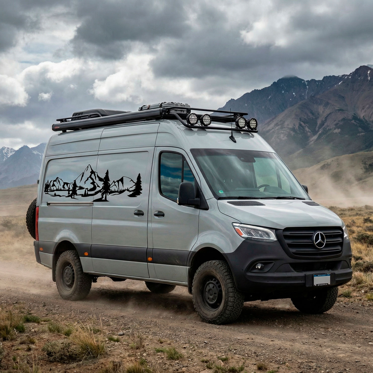 Wohnmobil aufkleber: Berglandschaft