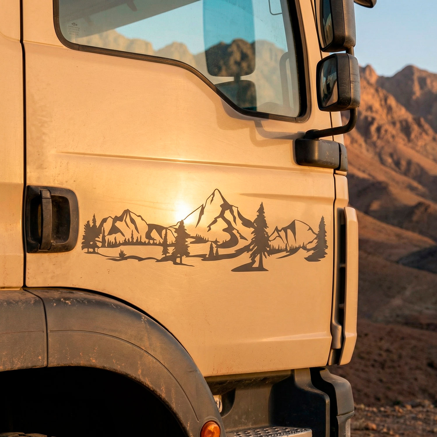 Wohnmobil aufkleber: Berglandschaft
