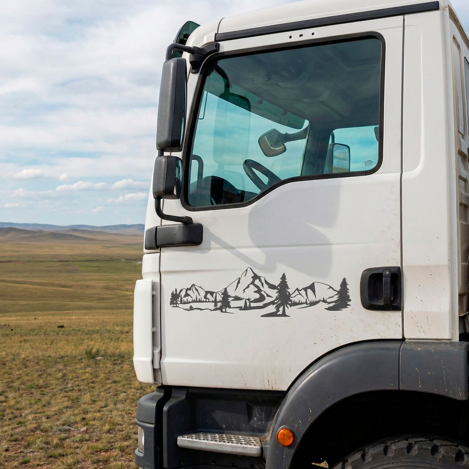Wohnmobil aufkleber: Berglandschaft