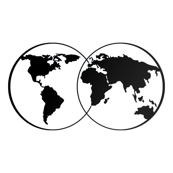 Wohnmobil aufkleber: Kreisförmige Weltkarte